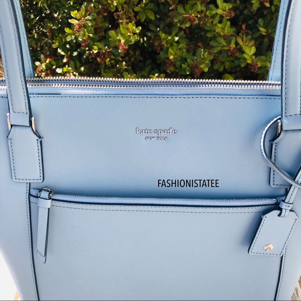 New Kate Spade Large Blue Pocket Tote Bag dawn - Picture 3 of 8